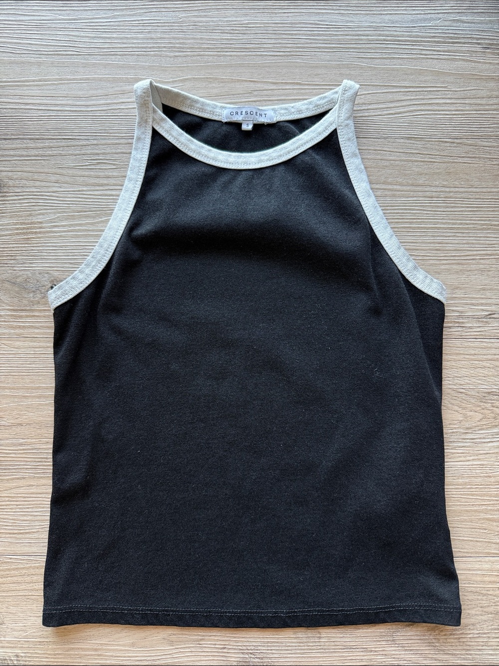 Crescent Black Tank with Cream Trim